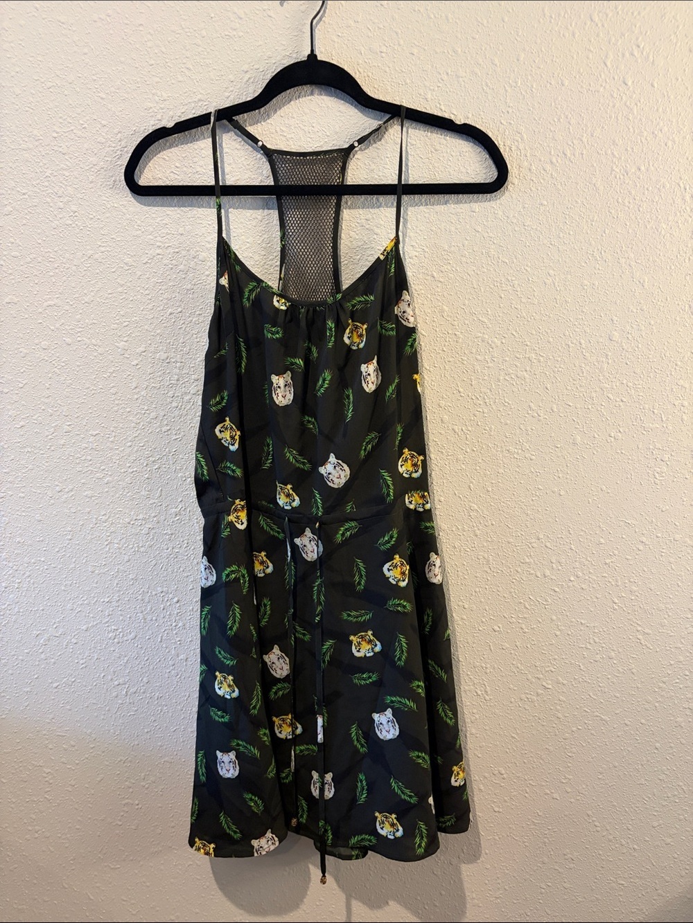 NWT Heartloom Nadia Black Tiger & Leaf Print Racerback Dress